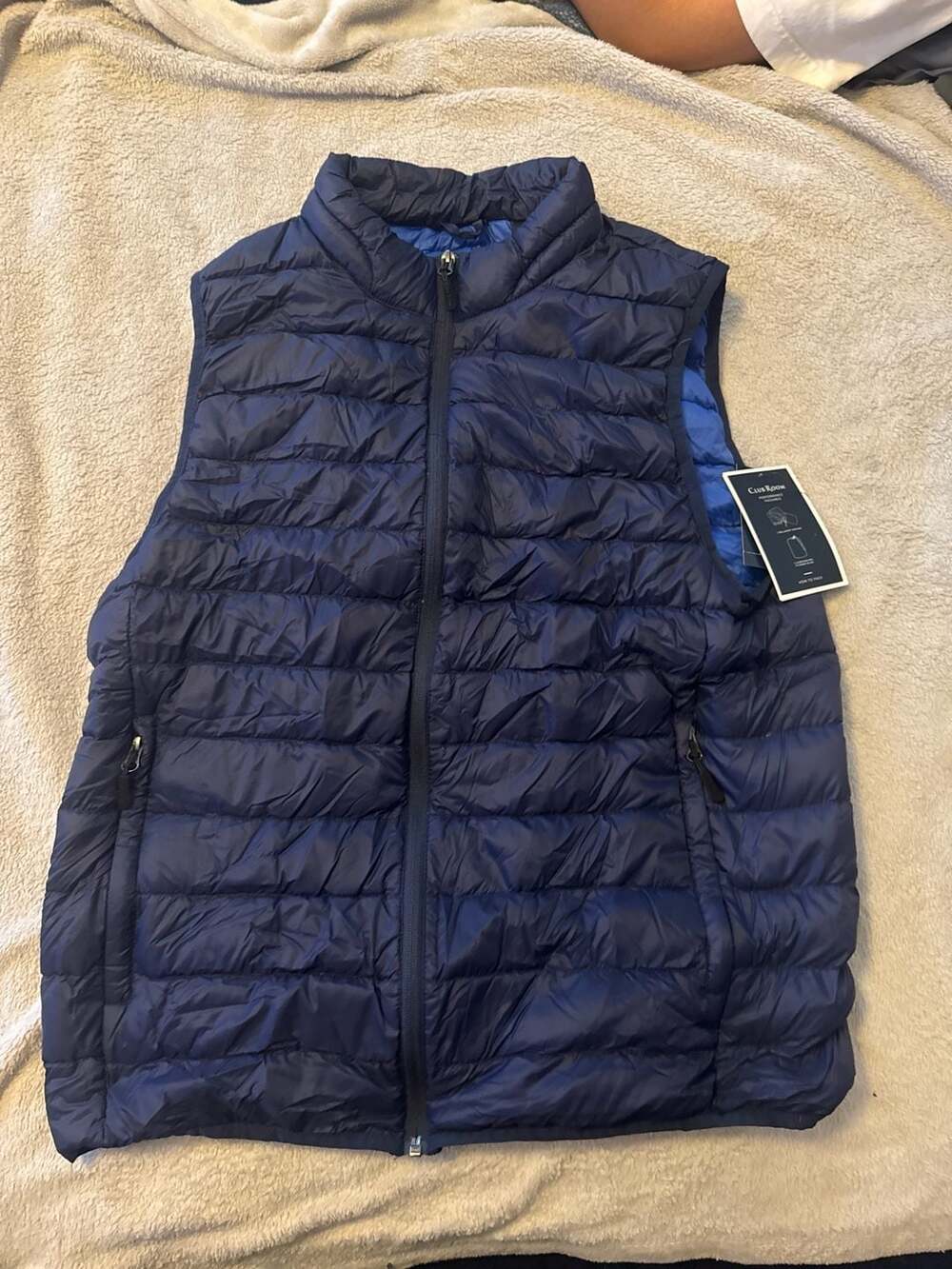 Club Room Men's Performance Packable Navy Blue Puffer Vest Size Medium